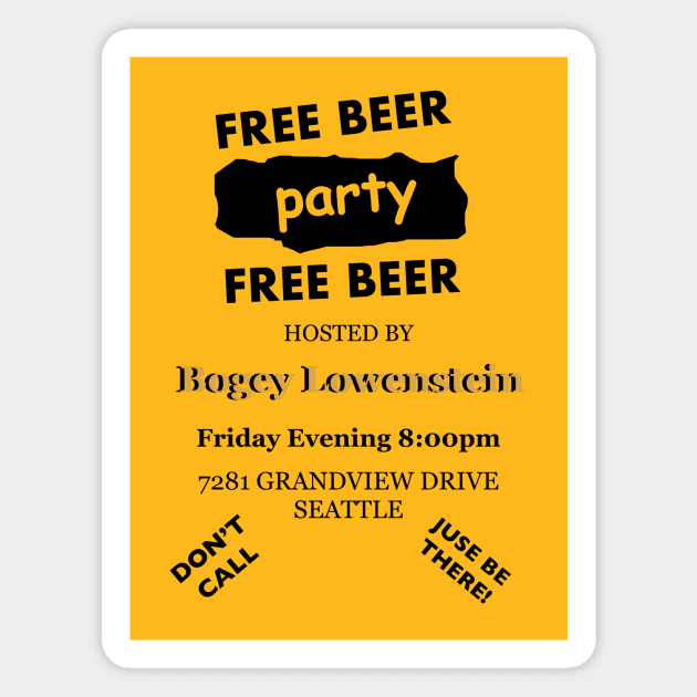 Bogey Lowenstein's Party Invitation Magnet by VideoNasties